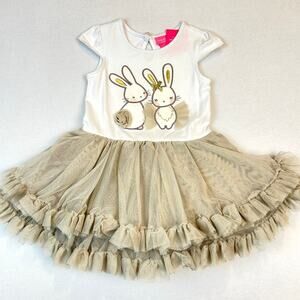 Isaac Mizrahi Easter Dress Baby Girl 18mth Tan + Generic Swing Coat 2T Pink Dot